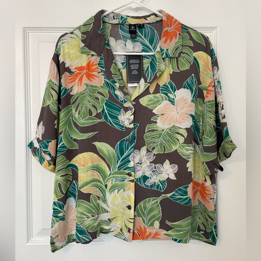 Volcom button front top (S)